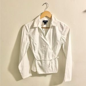 Ann Taylor wrap blouse White SZ 6p